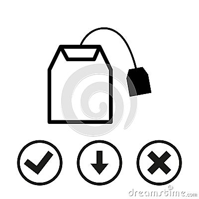 Tea bag icon stock vector illustration flat design Vector Illustration