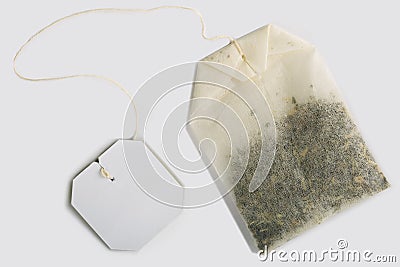 Tea bag isolated top view Stock Photo