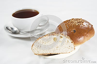 Tea and buns Stock Photo