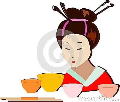 Tea ceremony Vector Illustration