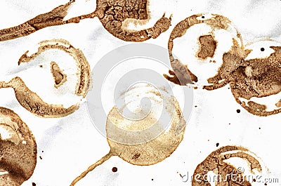 Tea coffee stains collage collection Stock Photo