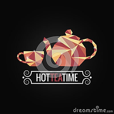 Tea cup poly design background Vector Illustration