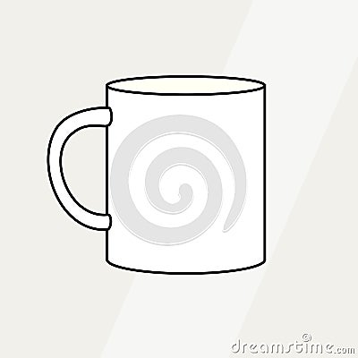 Tea cup simple form vector illustration. Vector line illustration isolated mug logo icon cafe banner flayer coffee shop Vector Illustration