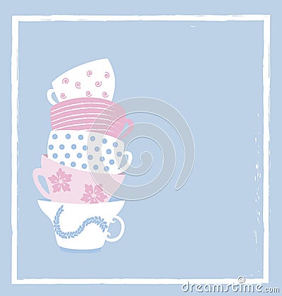 Tea cups Vector Illustration