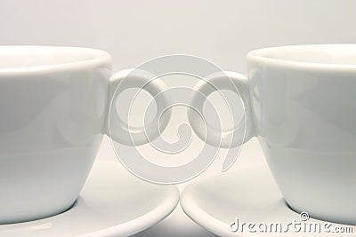 Tea cups symmetry Stock Photo