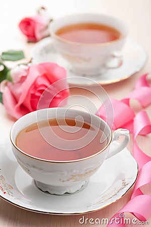 Tea in elegant cups Stock Photo