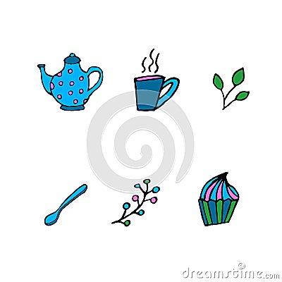 Tea food elements Vector Illustration