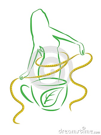 Tea for weight loss. Vector illustration. Vector Illustration