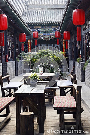 Tea house of the ancient city. Stock Photo