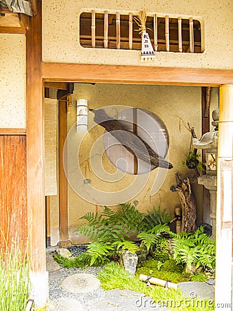 Tea house entrance, Gion, Kyoto Editorial Stock Photo