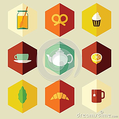 Tea icons Vector Illustration