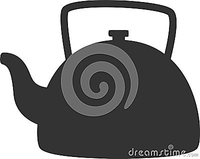 Tea Kettle Silhouette Vector Illustration