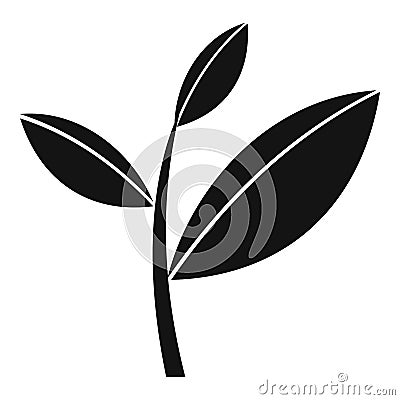 Tea leaf sprout icon, simple style Vector Illustration