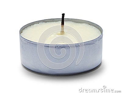 Tea Light Candle Front View Stock Photo