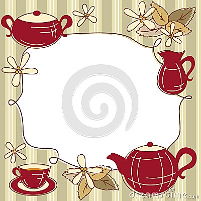 Tea Menu Card Vector Illustration