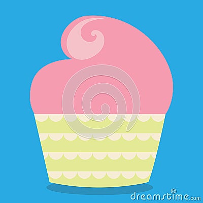 tea party cupcake pink 05 Vector Illustration