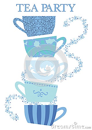 Tea Party Cups Stock Photo