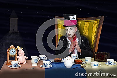 Mad Hatter Tea Party Stock Photo