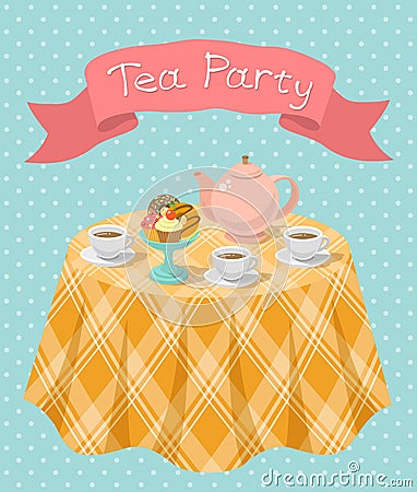 Tea Party Vector Illustration