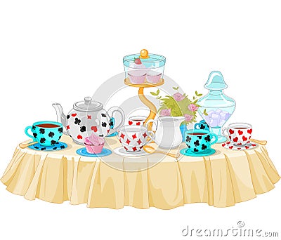 Tea Party Vector Illustration