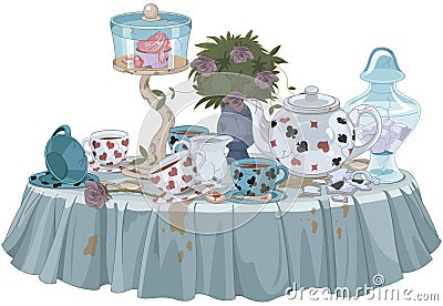 Tea Party Vector Illustration