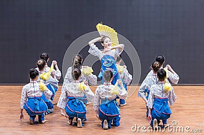 Tea Picking Girl 1-Tea picking dance -Teaching rehearsal at dance department level Editorial Stock Photo