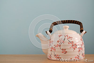 Tea pot background Stock Photo