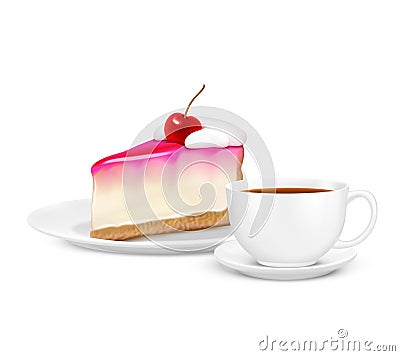 Tea Realistic Composition Vector Illustration