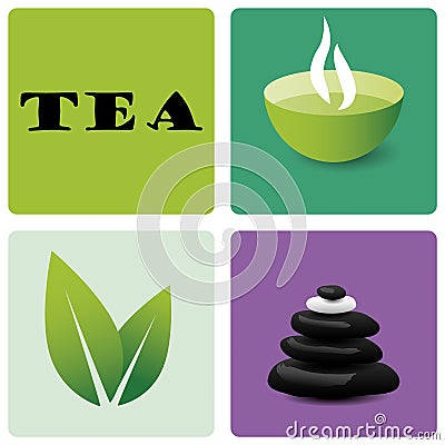 Tea and relax icon pack Stock Photo