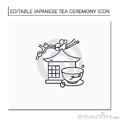 Tea room line icon Vector Illustration