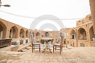 Tea room in the old Bazaar of Kashan Stock Photo