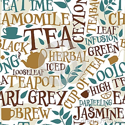 Tea seamless tile Vector Illustration