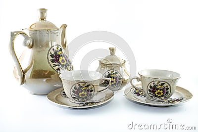 Tea set. Eastern culture patterns. Stock Photo