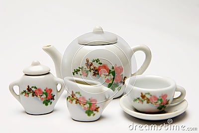 Tea set toy Stock Photo