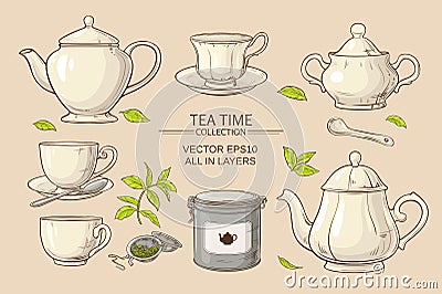 Tea set Vector Illustration