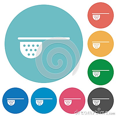 Tea stainer flat round icons Vector Illustration