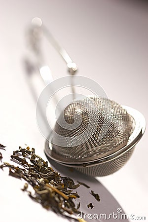 TEA STRAINER Stock Photo