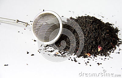 Tea Strainer and Tea Stock Photo