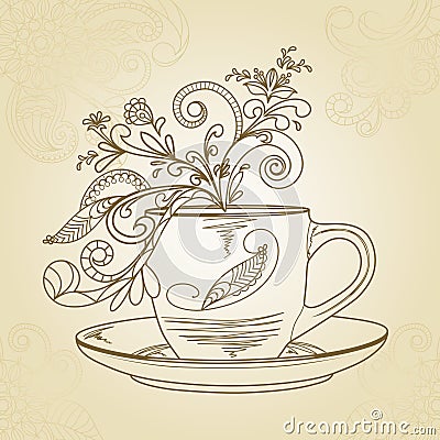 Tea time Vector Illustration