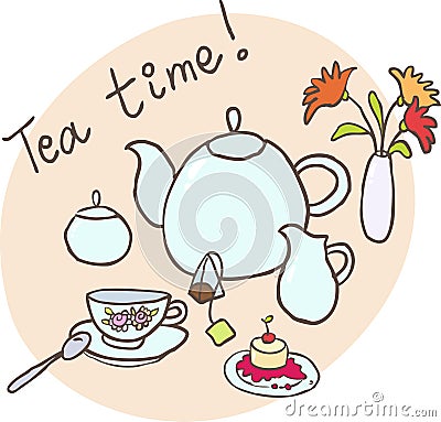 Tea time Vector Illustration