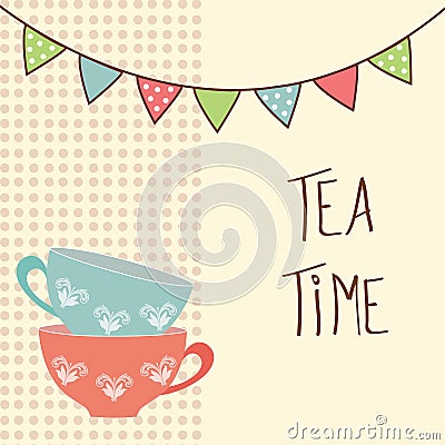 Tea time Vector Illustration