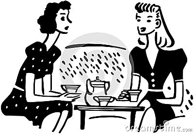 Tea Time Chat Vector Illustration