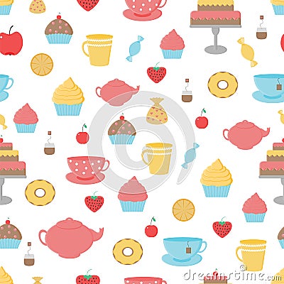 Tea Time Vector Illustration