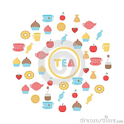 Tea Time Vector Illustration