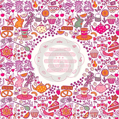 Tea time template design, vector set.Vector illustration made of Vector Illustration