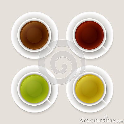 Tea types illustration. Vector Illustration