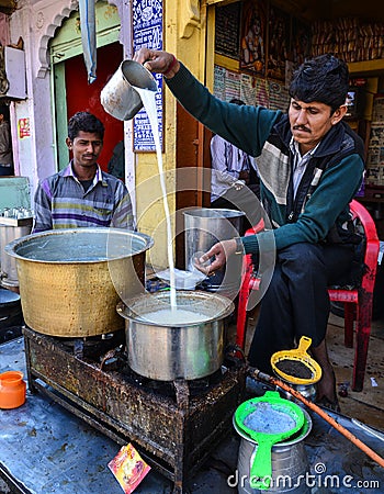 Tea vendor in India Editorial Stock Photo