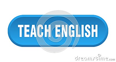 teach english button Vector Illustration