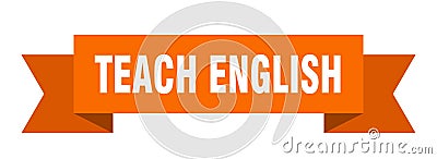 teach english ribbon. Vector Illustration