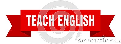 teach english ribbon. Vector Illustration